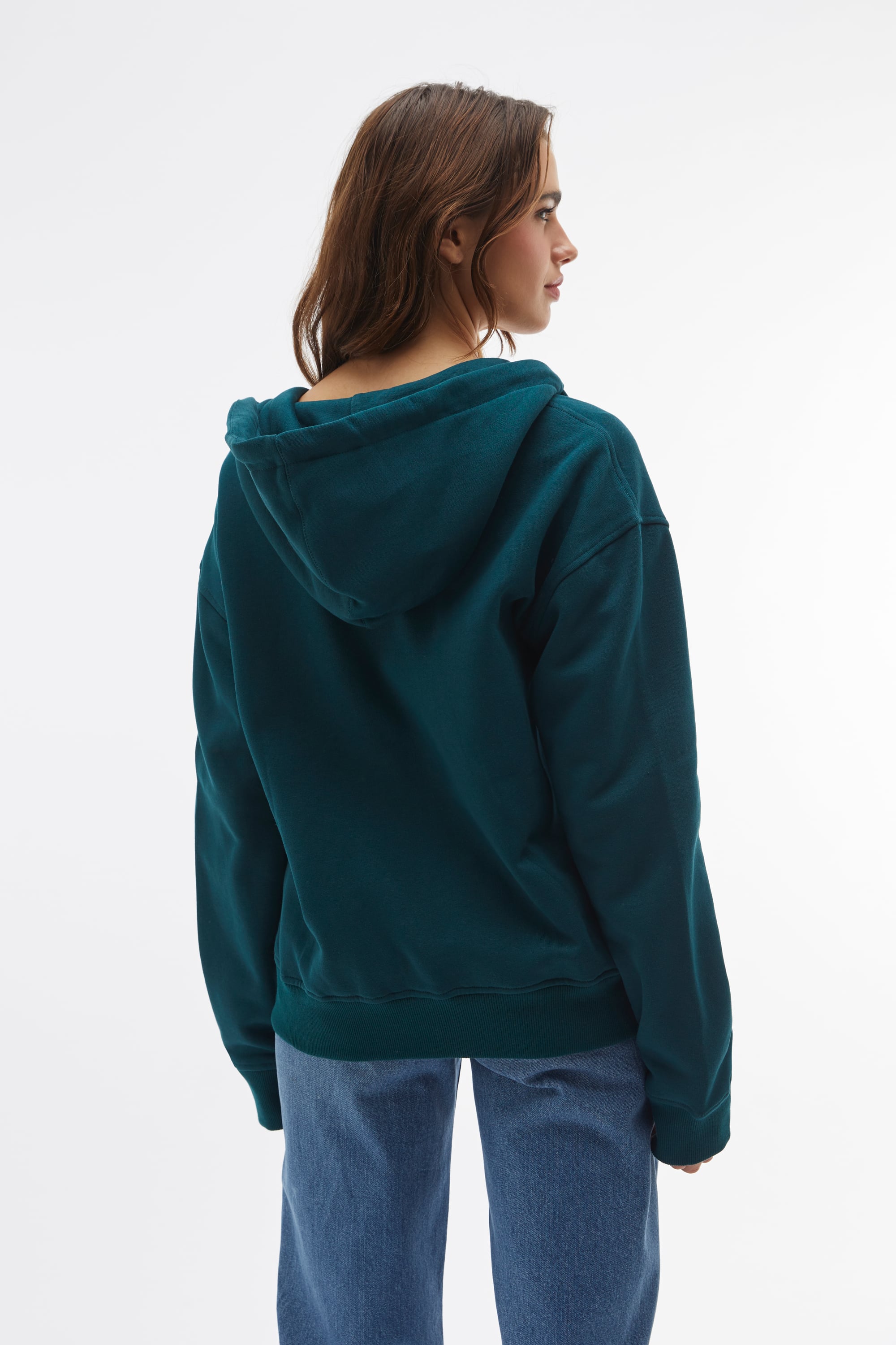 KAPÜŞONLU OVERSIZE FERMUARLI SWEATSHIRT