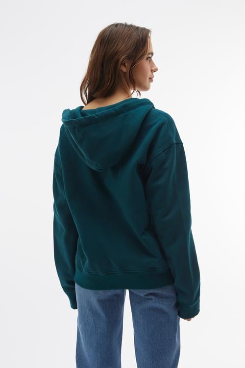 KAPÜŞONLU OVERSIZE FERMUARLI SWEATSHIRT