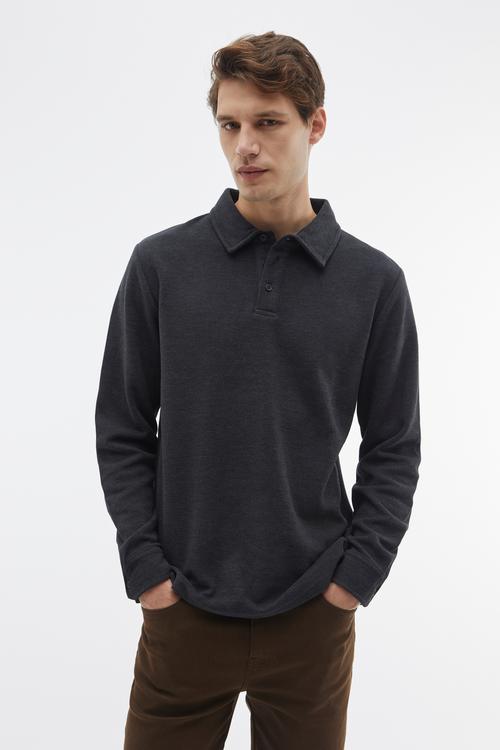  DÜĞMELİ POLO YAKA SWEATSHIRT