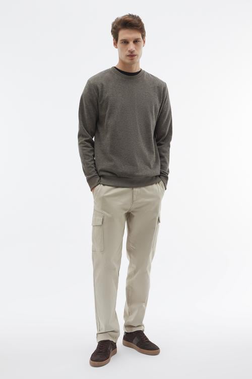 PAMUK KARIŞIMLI STRAIGHT FIT KARGO PANTOLON