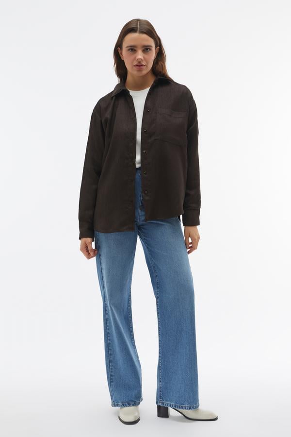 DOKULU UZUN KOLLU GÖMLEK