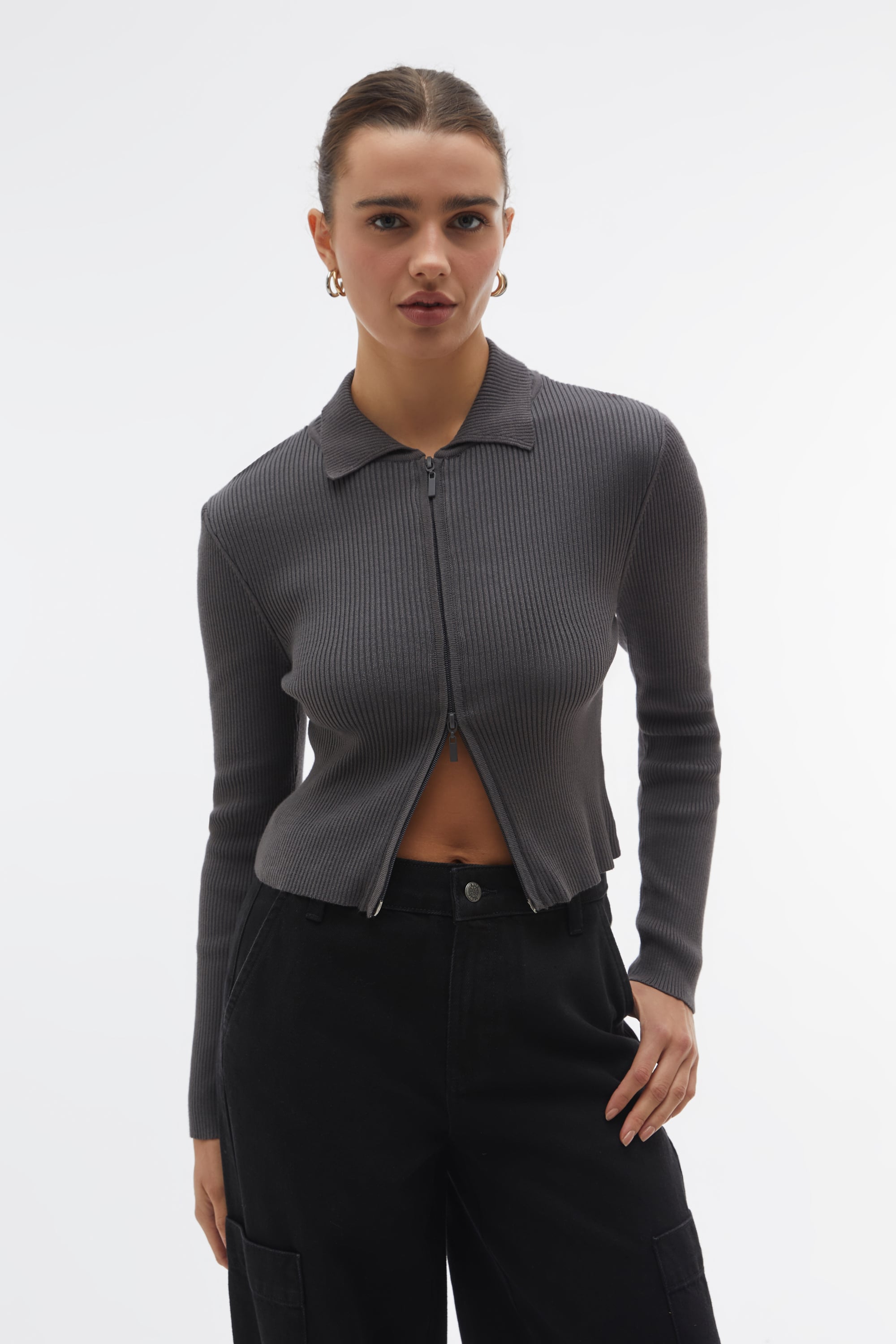 POLO YAKA FERMUARLI TRİKO HIRKA