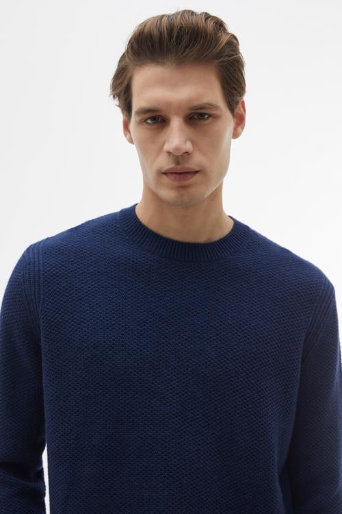 TEKSTÜRLÜ YÜN KARIŞIMLI KAZAK