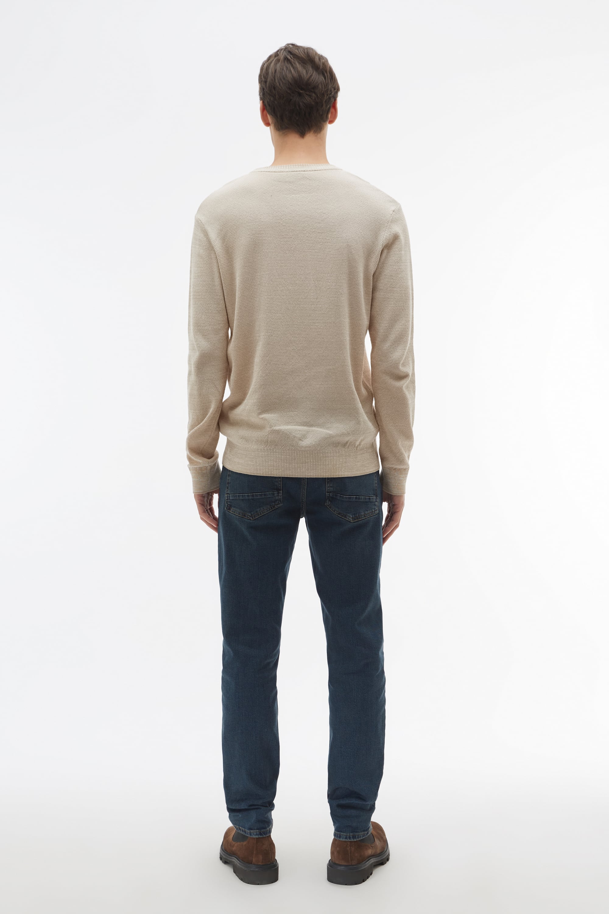 BİSİKLET YAKA MULİNELİ UZUN KOLLU KAZAK