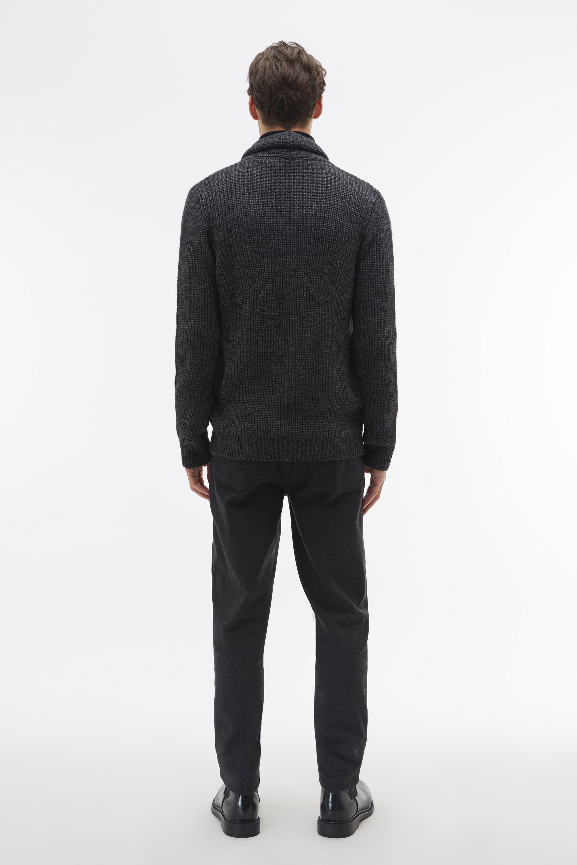 ÖRGÜLÜ YÜN KARIŞIMLI HIRKA