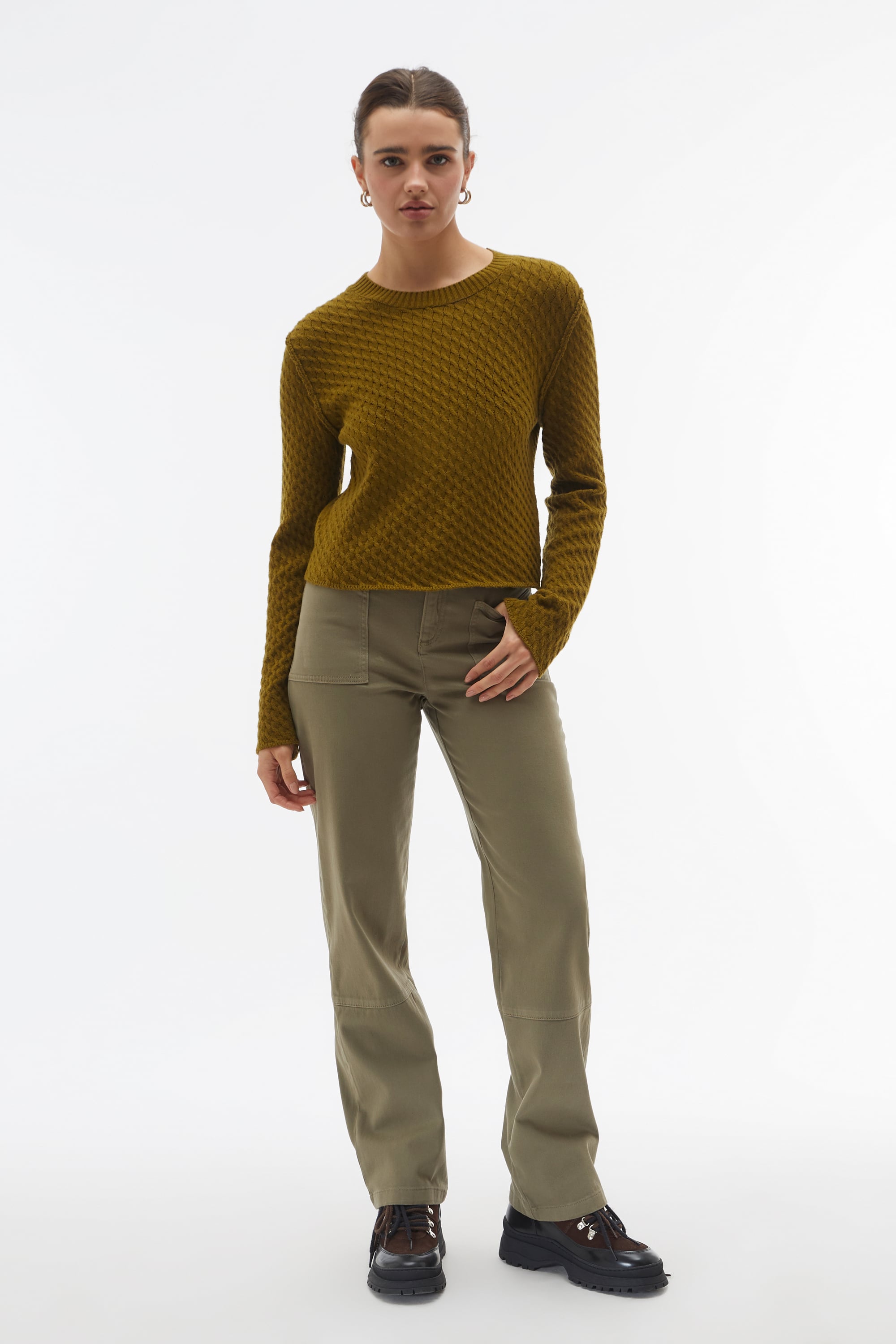 SAÇ ÖRGÜLÜ BİSİKLET YAKA KAZAK