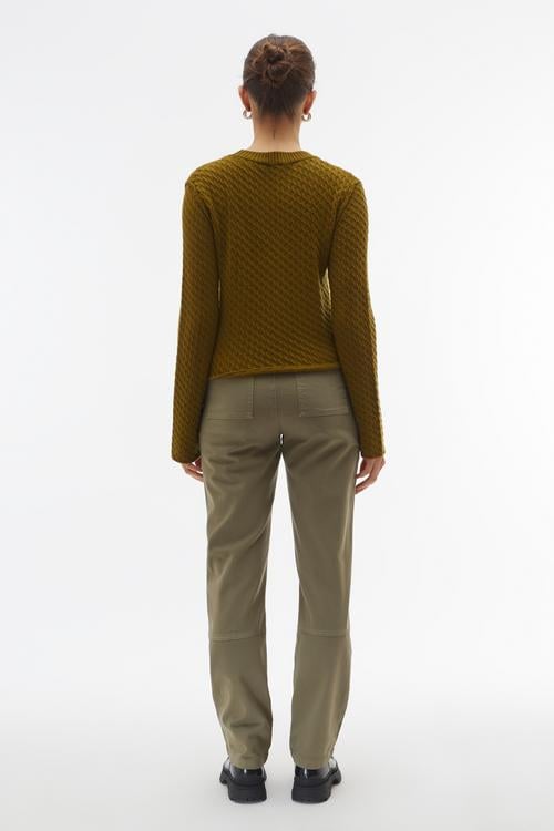 SAÇ ÖRGÜLÜ BİSİKLET YAKA KAZAK