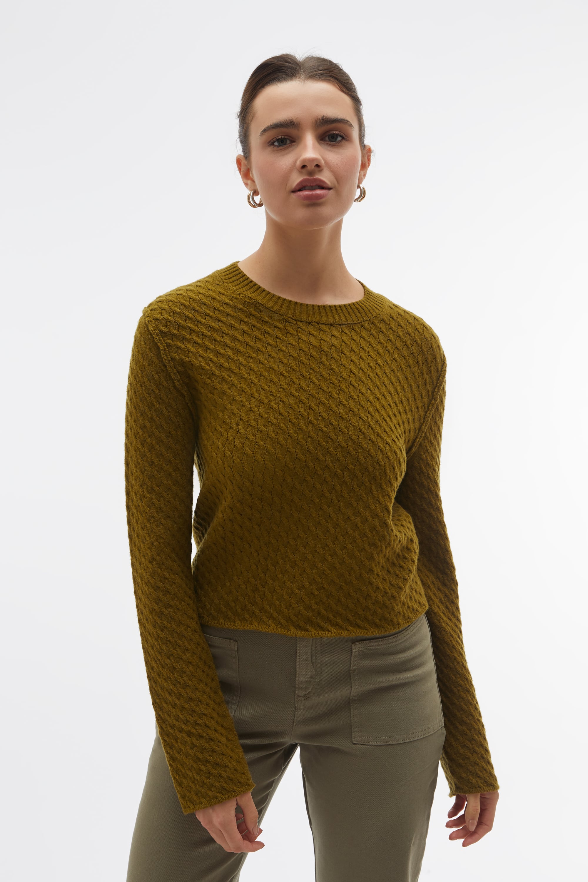 SAÇ ÖRGÜLÜ BİSİKLET YAKA KAZAK