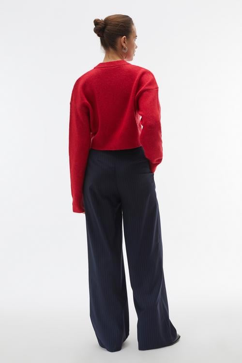 ÇİZGİLİ PİLELİ PANTOLON