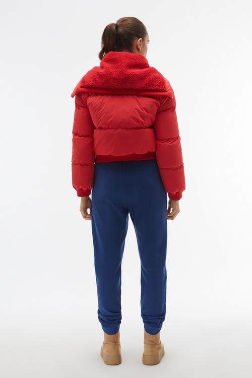  KÜRK YAKALI CROP ŞİŞME MONT