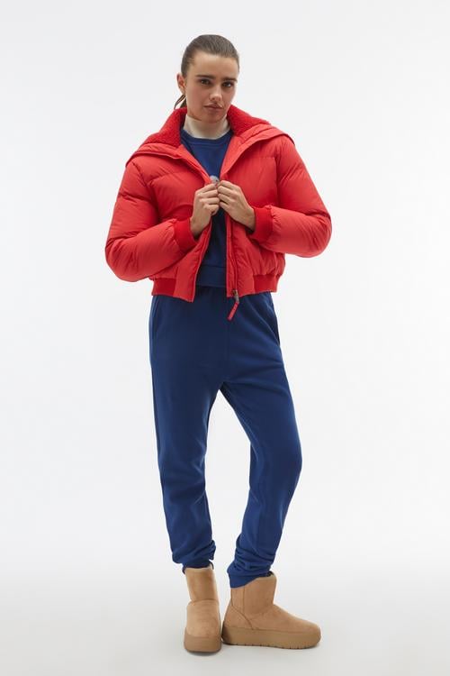  KÜRK YAKALI CROP ŞİŞME MONT