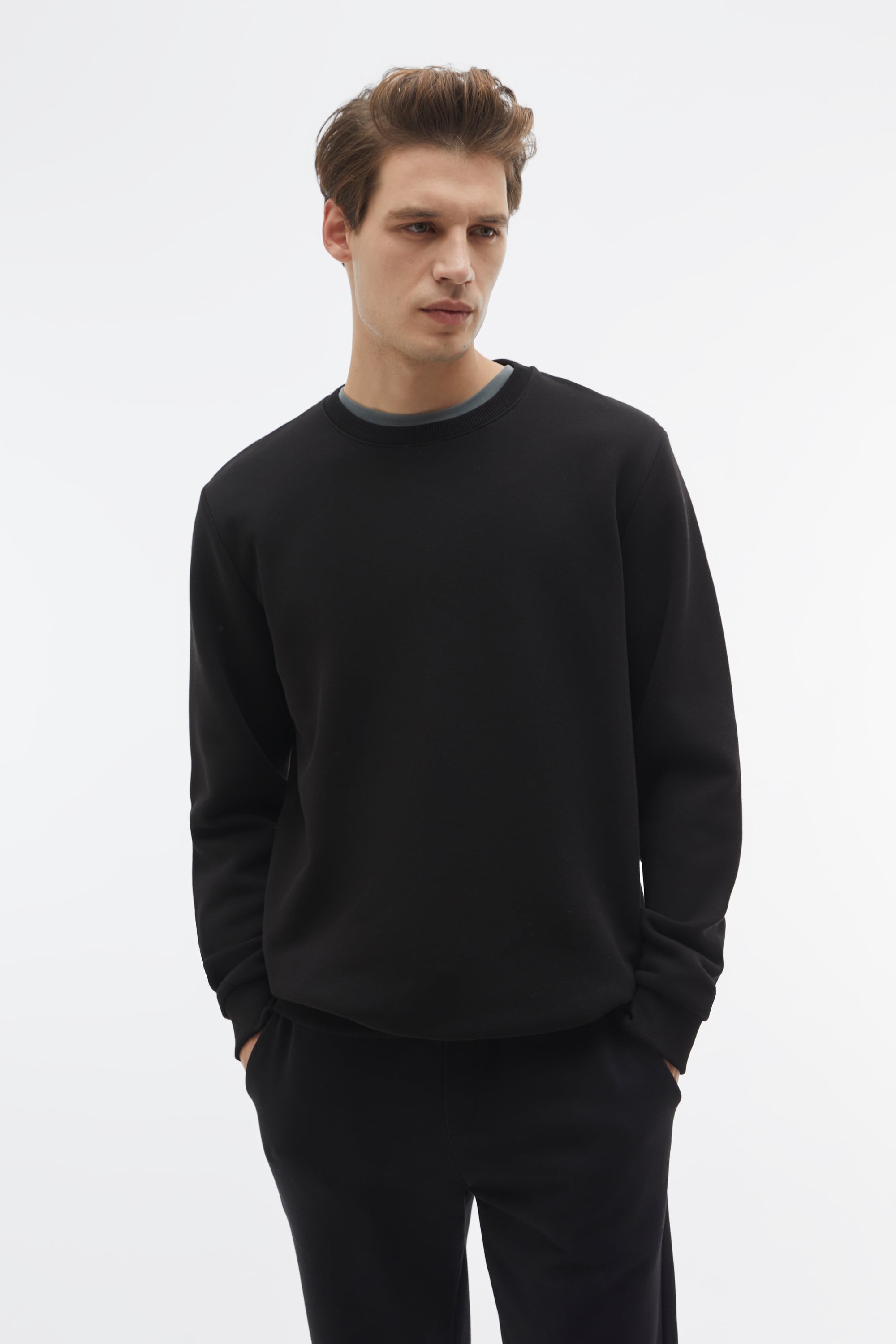 BİSİKLET YAKA UZUN KOLLU SWEATSHIRT