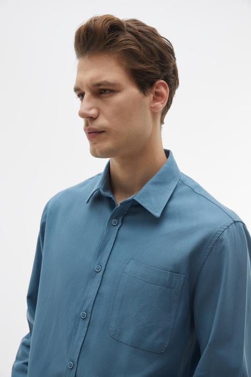  REGULAR FIT TEK CEPLİ UZUN KOLLU GÖMLEK