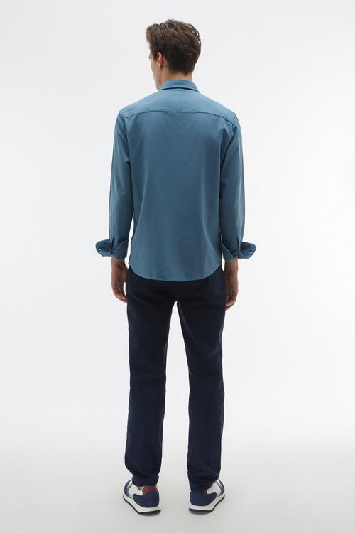  REGULAR FIT TEK CEPLİ UZUN KOLLU GÖMLEK