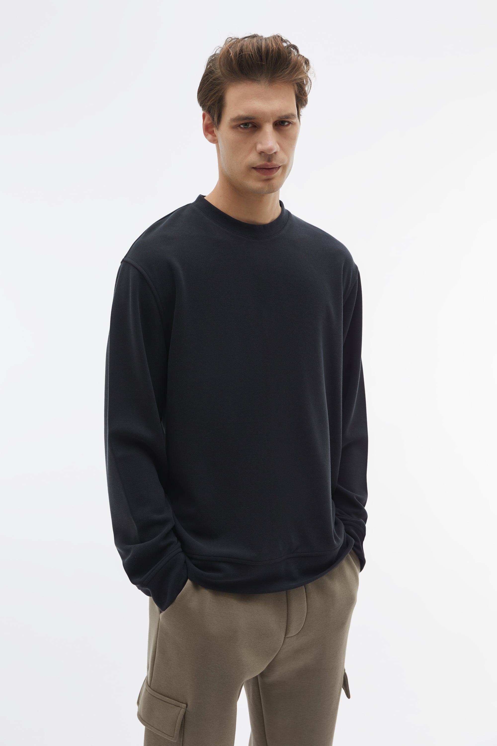 BİSİKLET YAKA MODAL KARIŞIMLI SWEATSHIRT