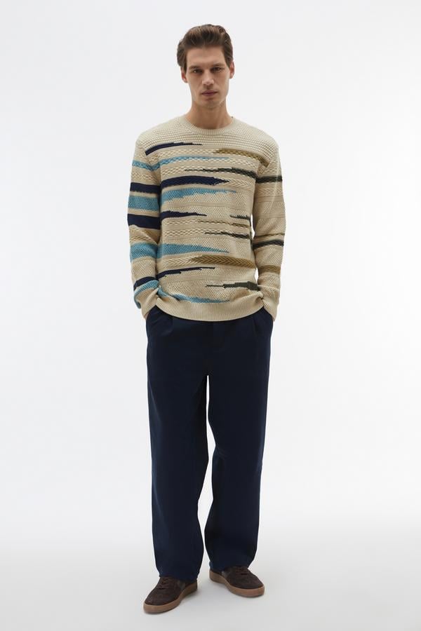 DESENLİ JAKARLI LOOSE FIT KAZAK