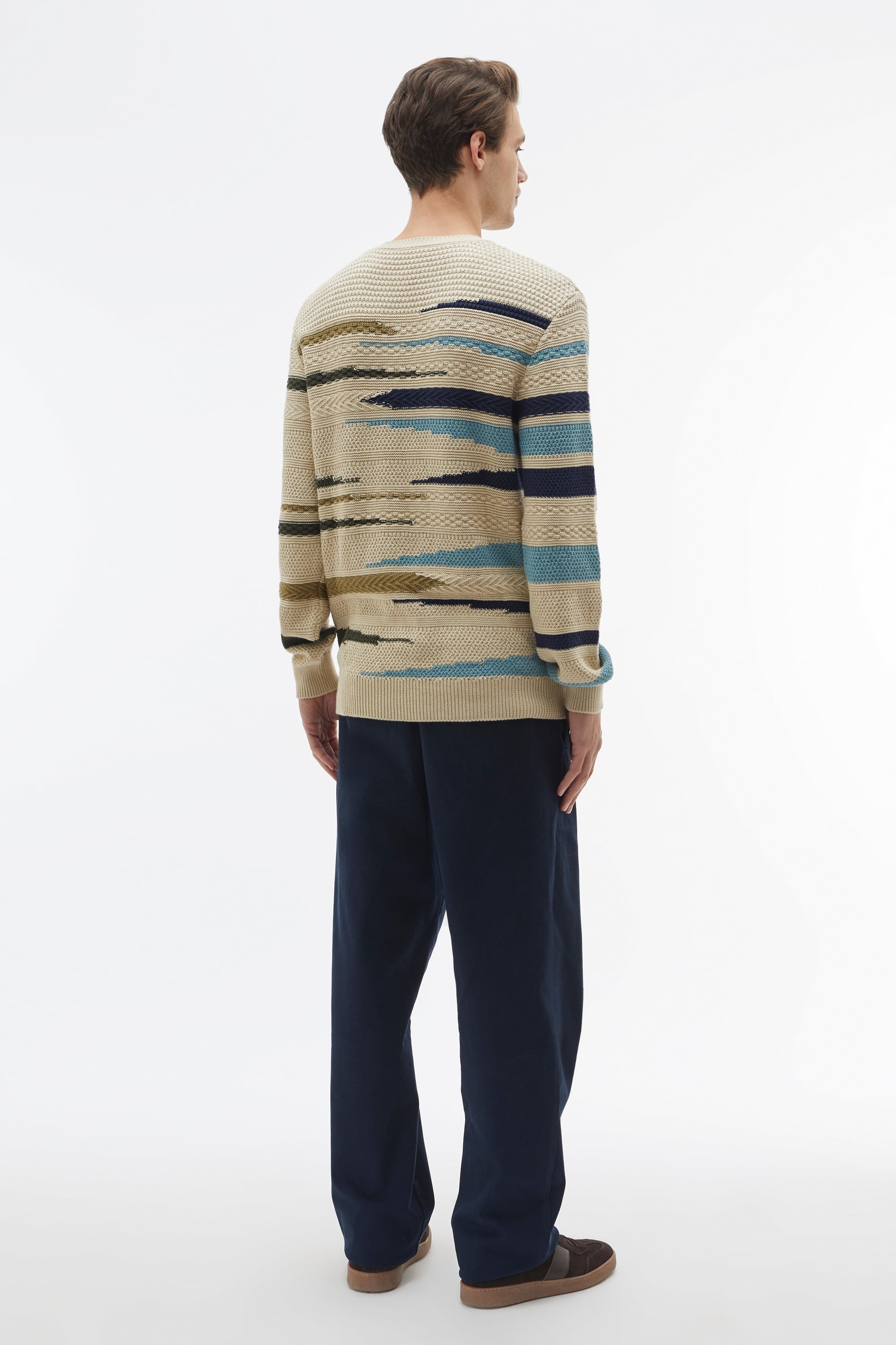 DESENLİ JAKARLI LOOSE FIT KAZAK