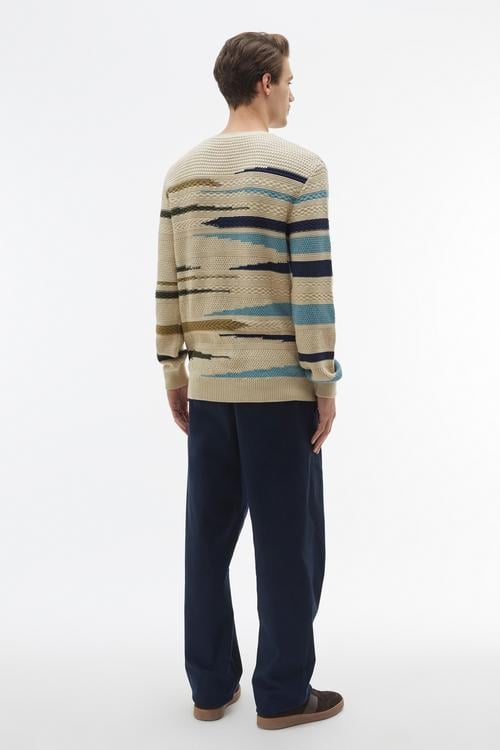 DESENLİ JAKARLI LOOSE FIT KAZAK