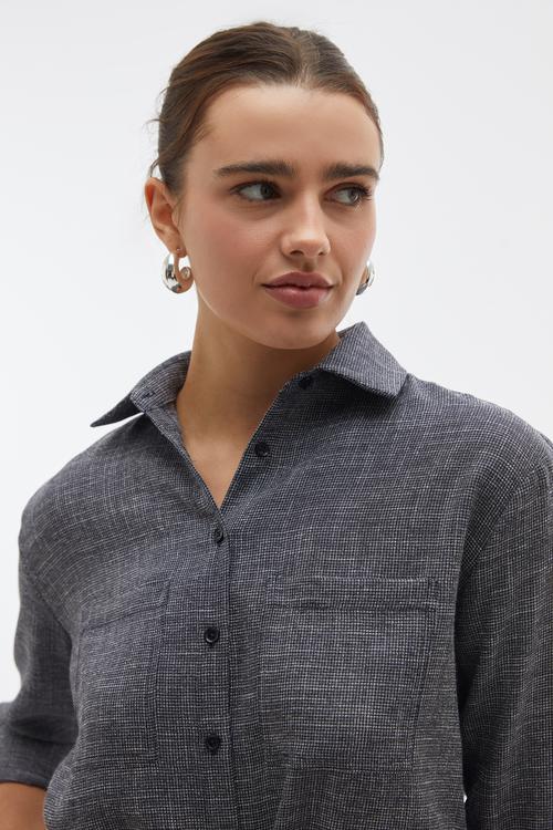  ARMÜRLÜ OVERSIZE UZUN KOLLU GÖMLEK