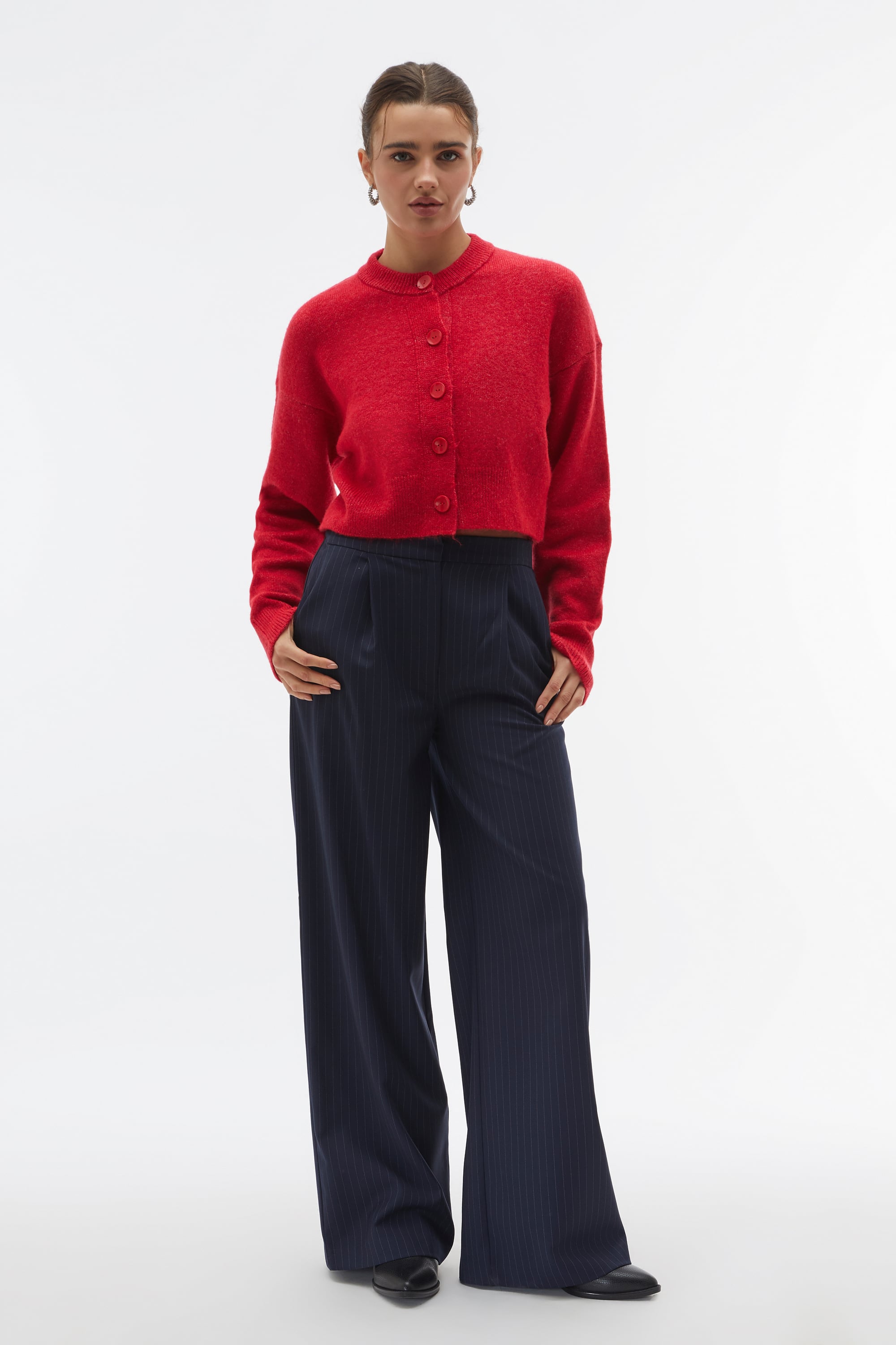 ÇİZGİLİ PİLELİ PANTOLON