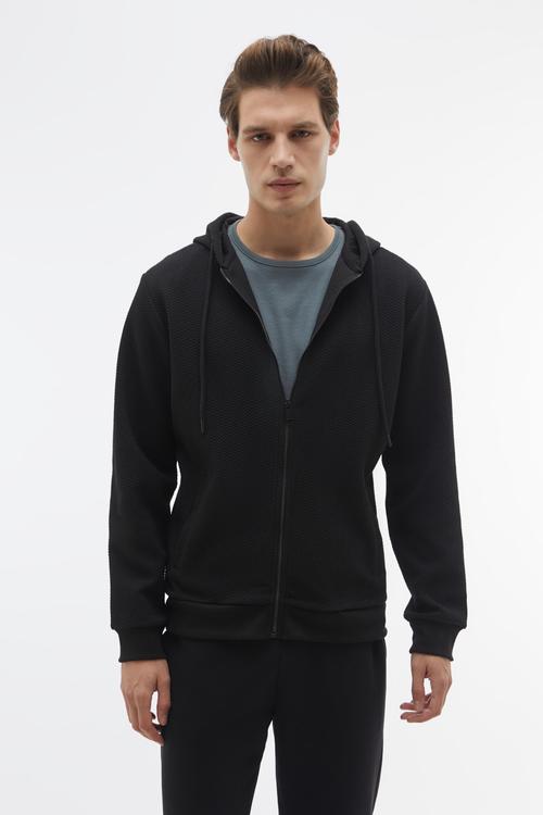  KAPÜŞONLU FERMUARLI SWEATSHIRT
