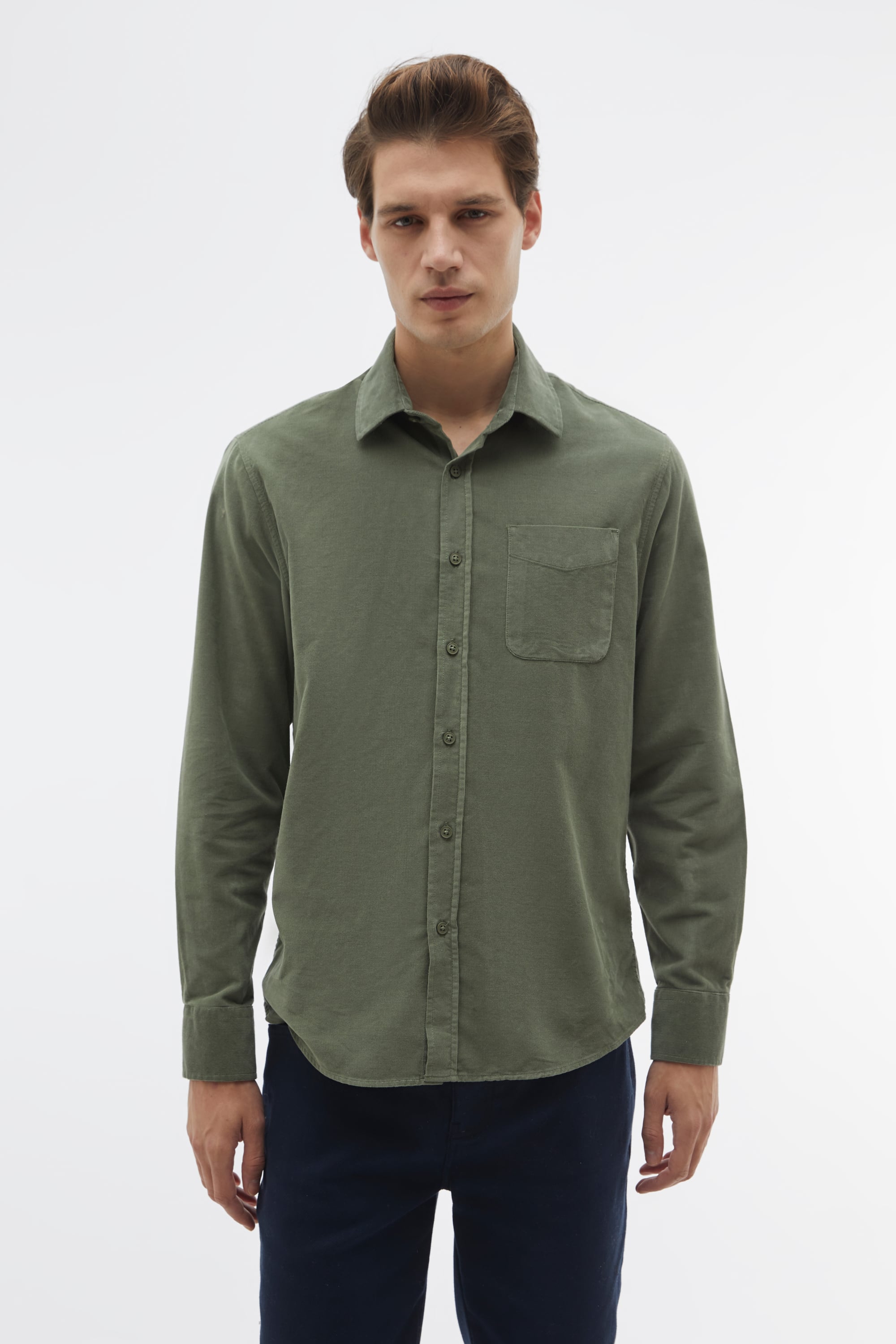 REGULAR FIT KADİFE UZUN KOLLU GÖMLEK