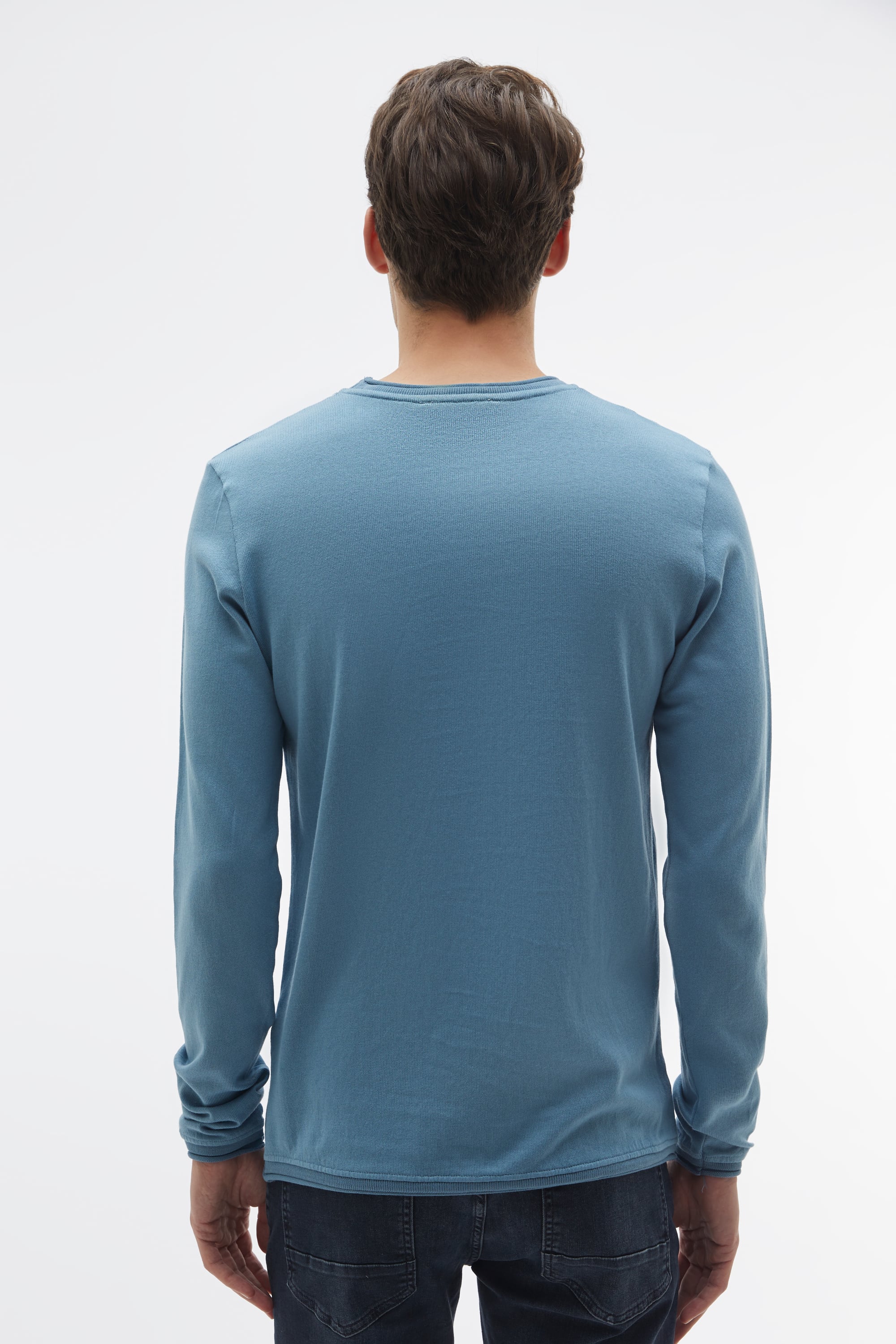 BİSİKLET YAKA UZUN KOLLU KAZAK