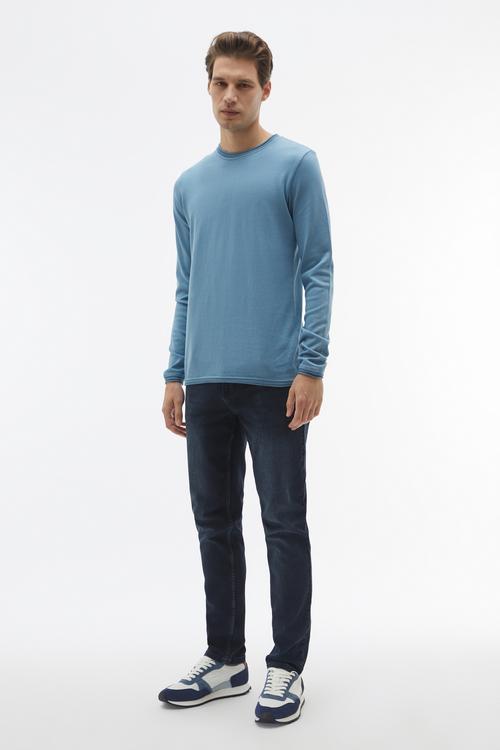 BİSİKLET YAKA UZUN KOLLU KAZAK