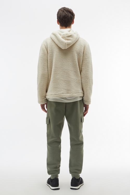 KAPÜŞONLU FERMUAR YAKA PELÜŞ SWEATSHIRT