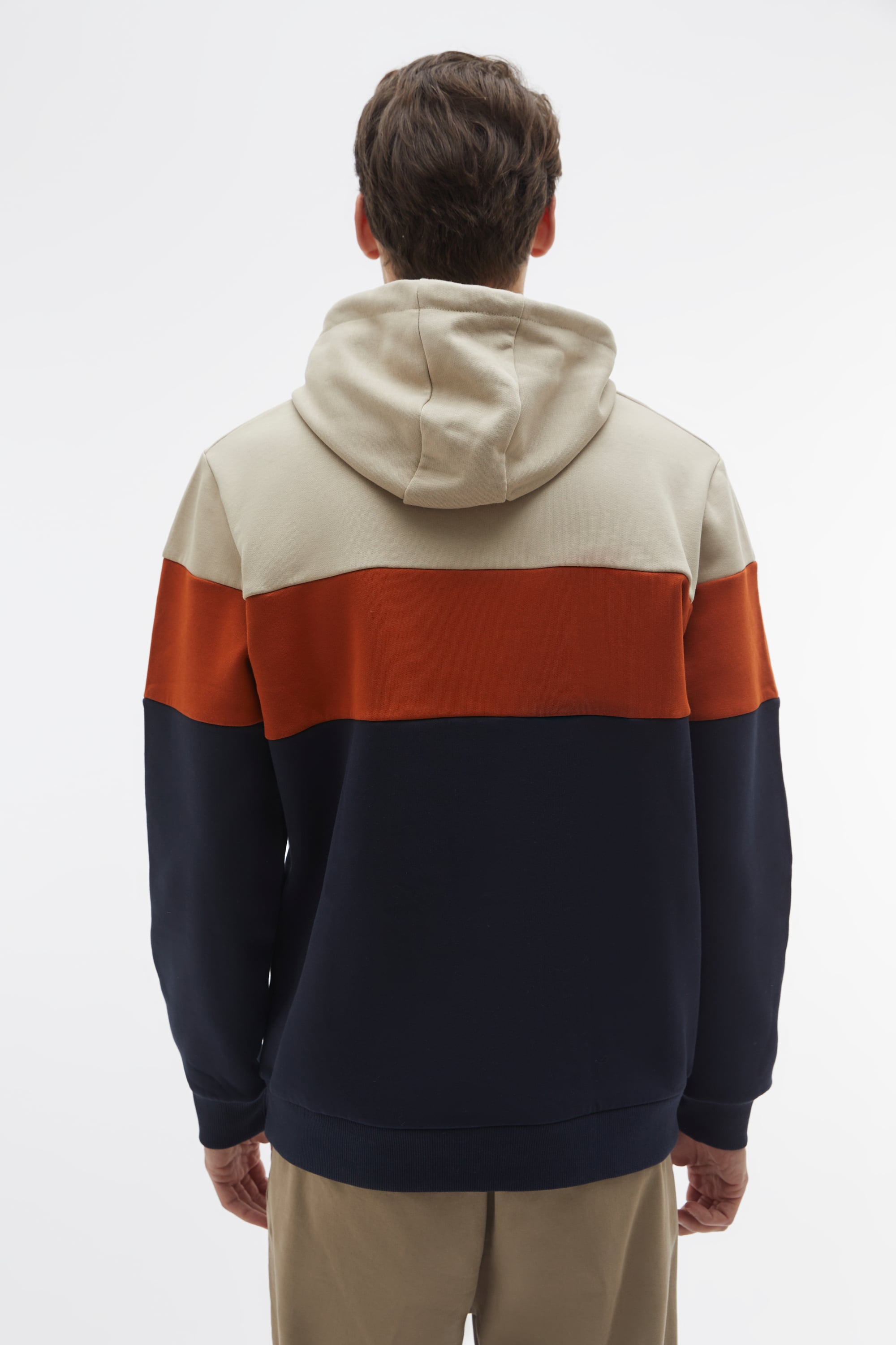 RENK BLOKLU KAPÜŞONLU SWEATSHIRT