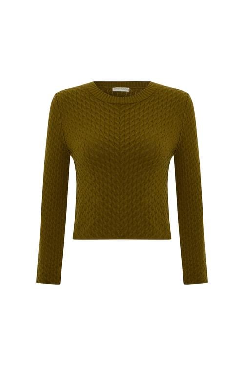  SAÇ ÖRGÜLÜ BİSİKLET YAKA KAZAK