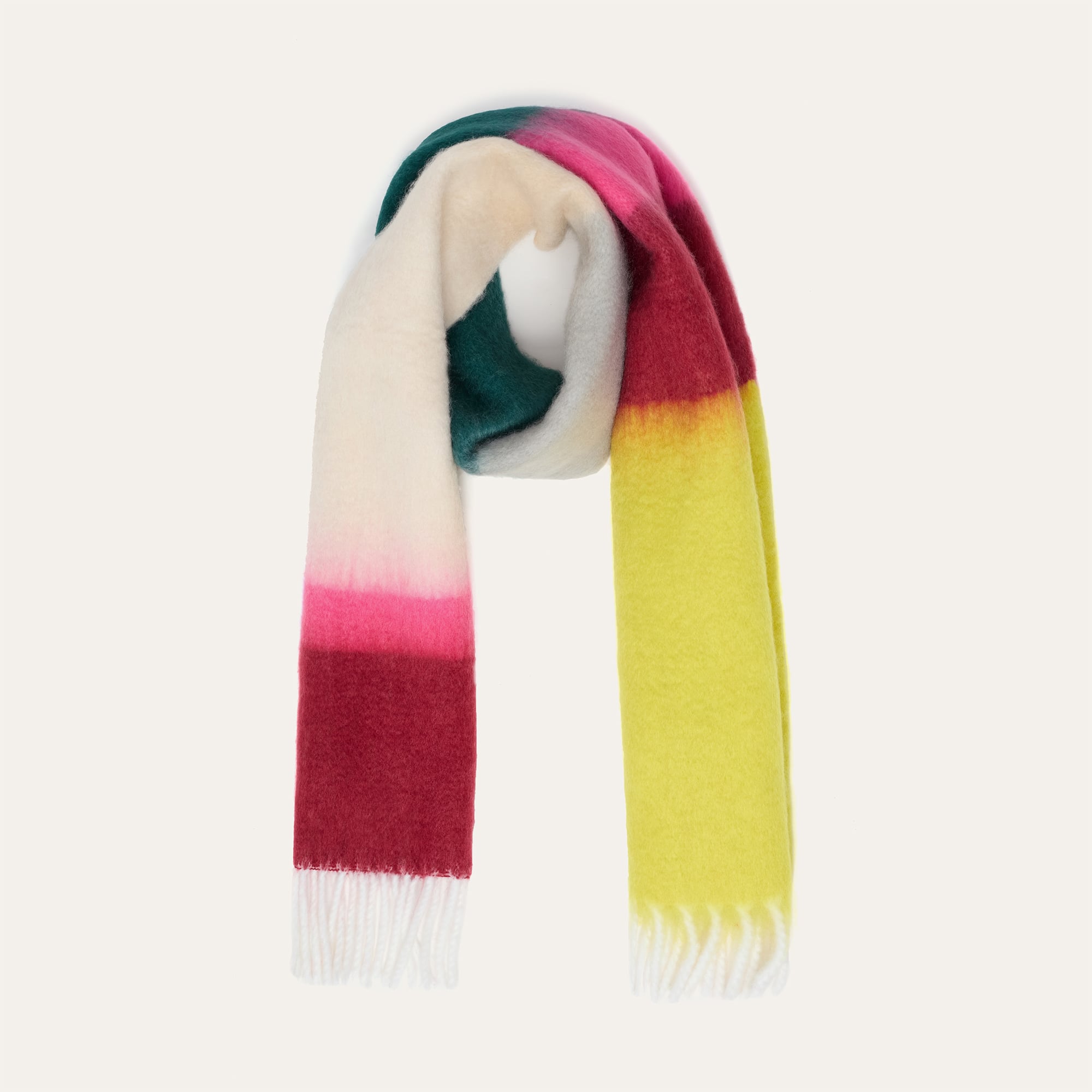 RENK BLOKLU YUMUŞAK DOKULU ŞAL