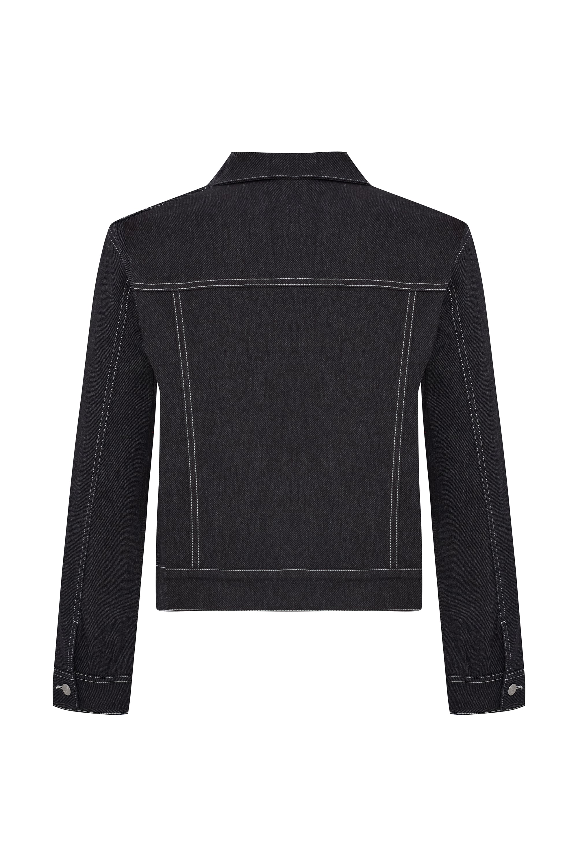 DİKİŞ DETAYLI CROP JEAN CEKET