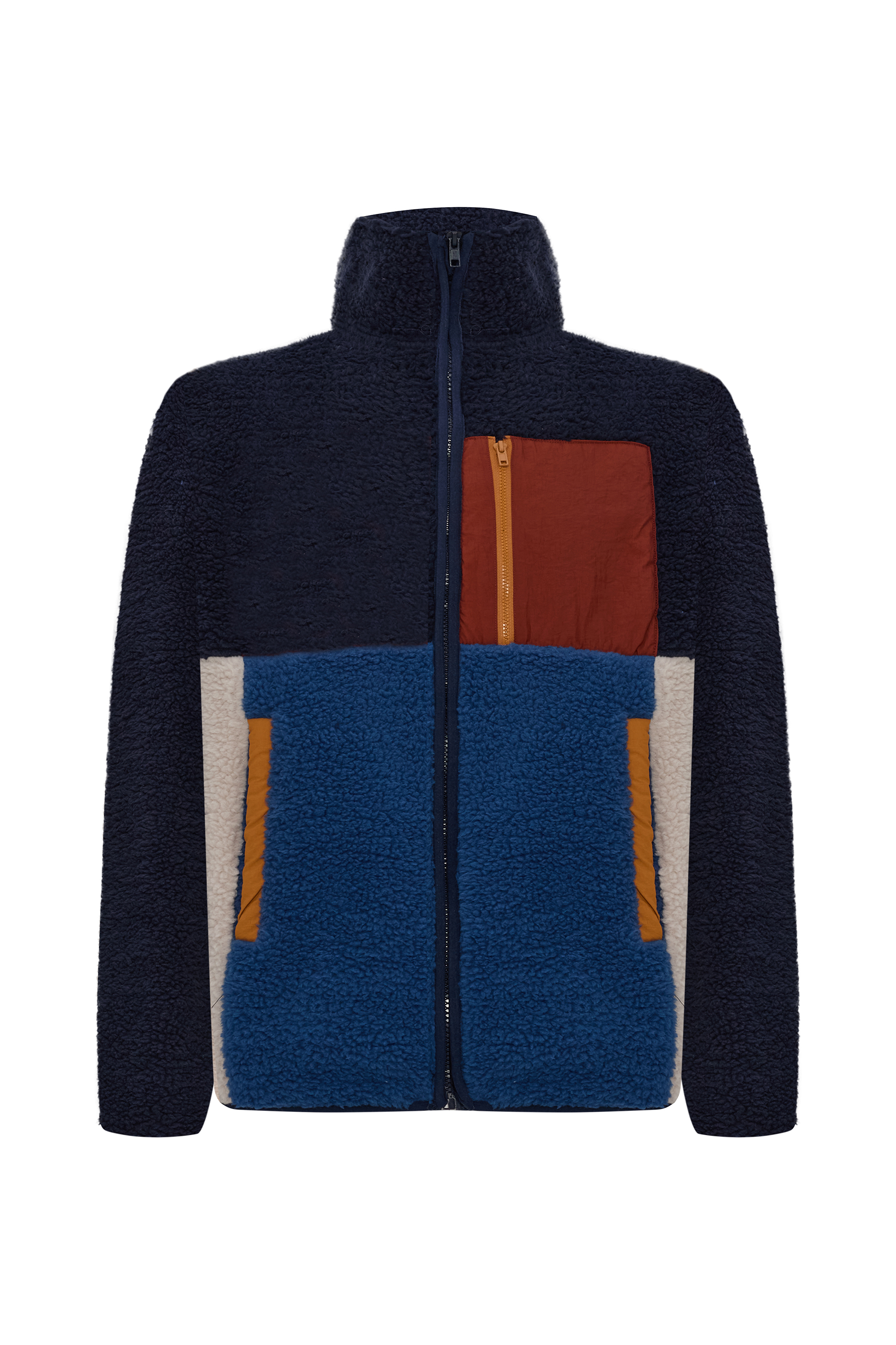 RENK BLOKLU FERMUARLI POLAR SWEATSHIRT