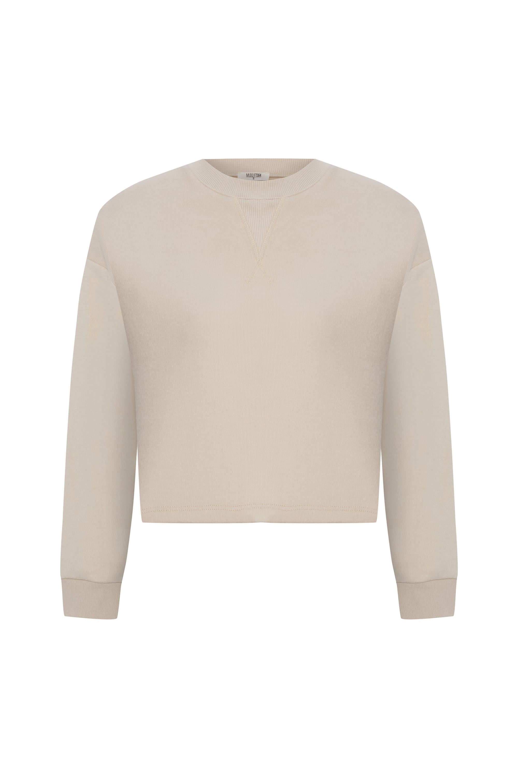 BİSİKLET YAKA CROP SWEATSHIRT