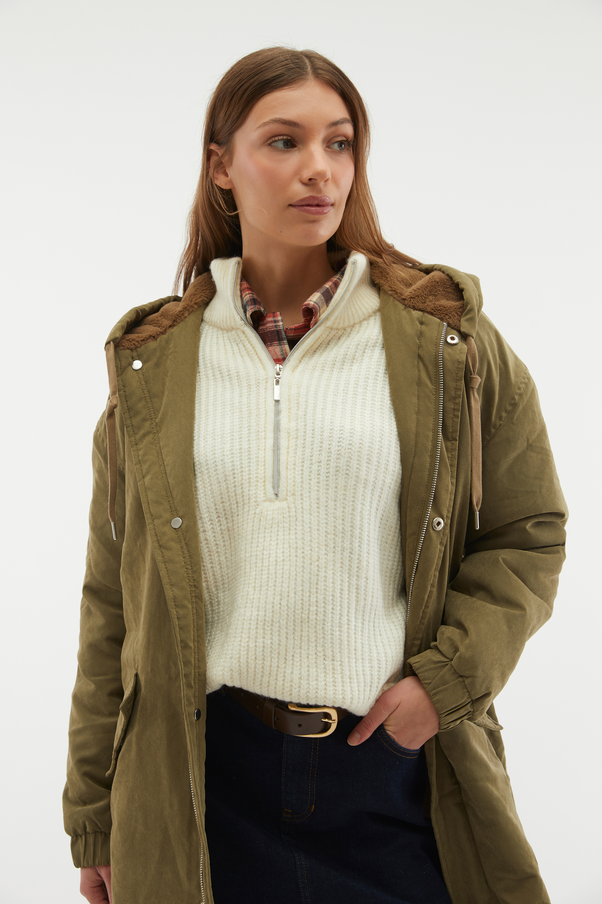 OVERSIZE KAPÜŞONLU UZUN PARKA