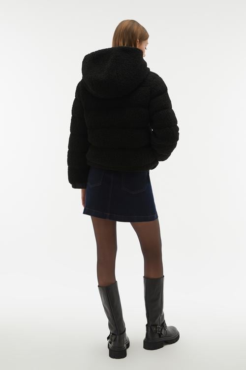 KAPİTONELİ KAPÜŞONLU PELÜŞ MONT CEKET