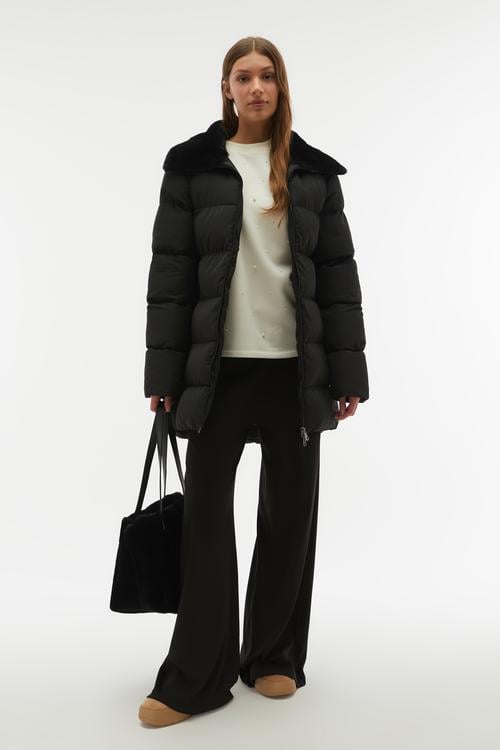 KAPİTONELİ PELÜŞ YAKA ŞİŞME MONT