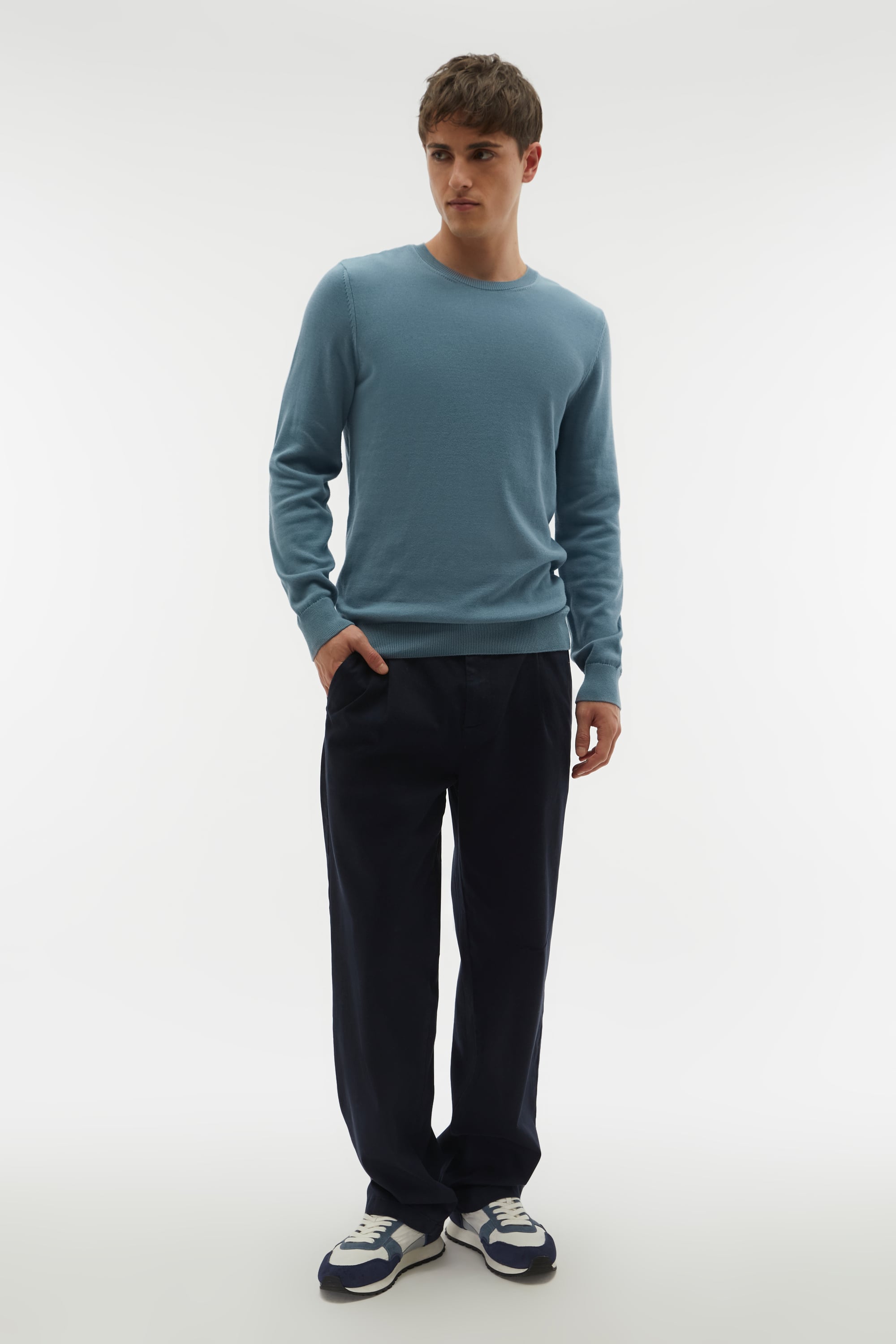 BİSİKLET YAKA UZUN KOLLU KAZAK