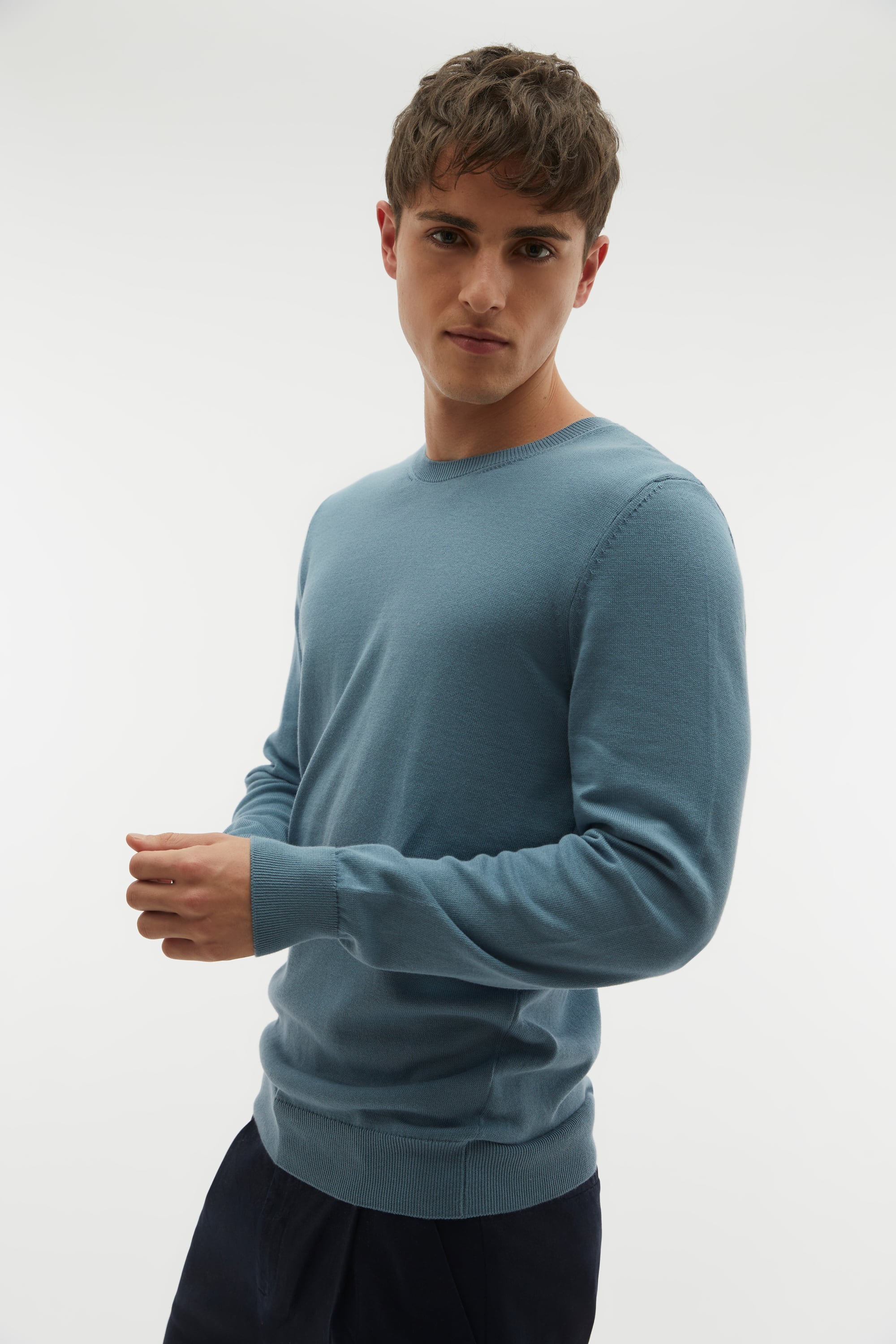 BİSİKLET YAKA UZUN KOLLU KAZAK