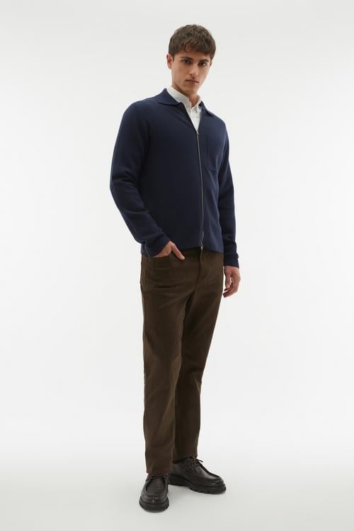 POLO YAKA CEPLİ FERMUARLI KAZAK