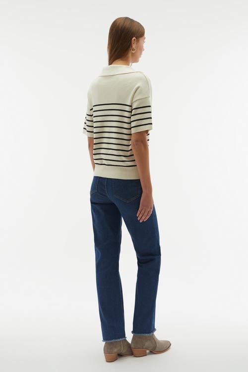  ÇİZGİLİ POLO YAKA KISA KOLLU TRİKO KAZAK