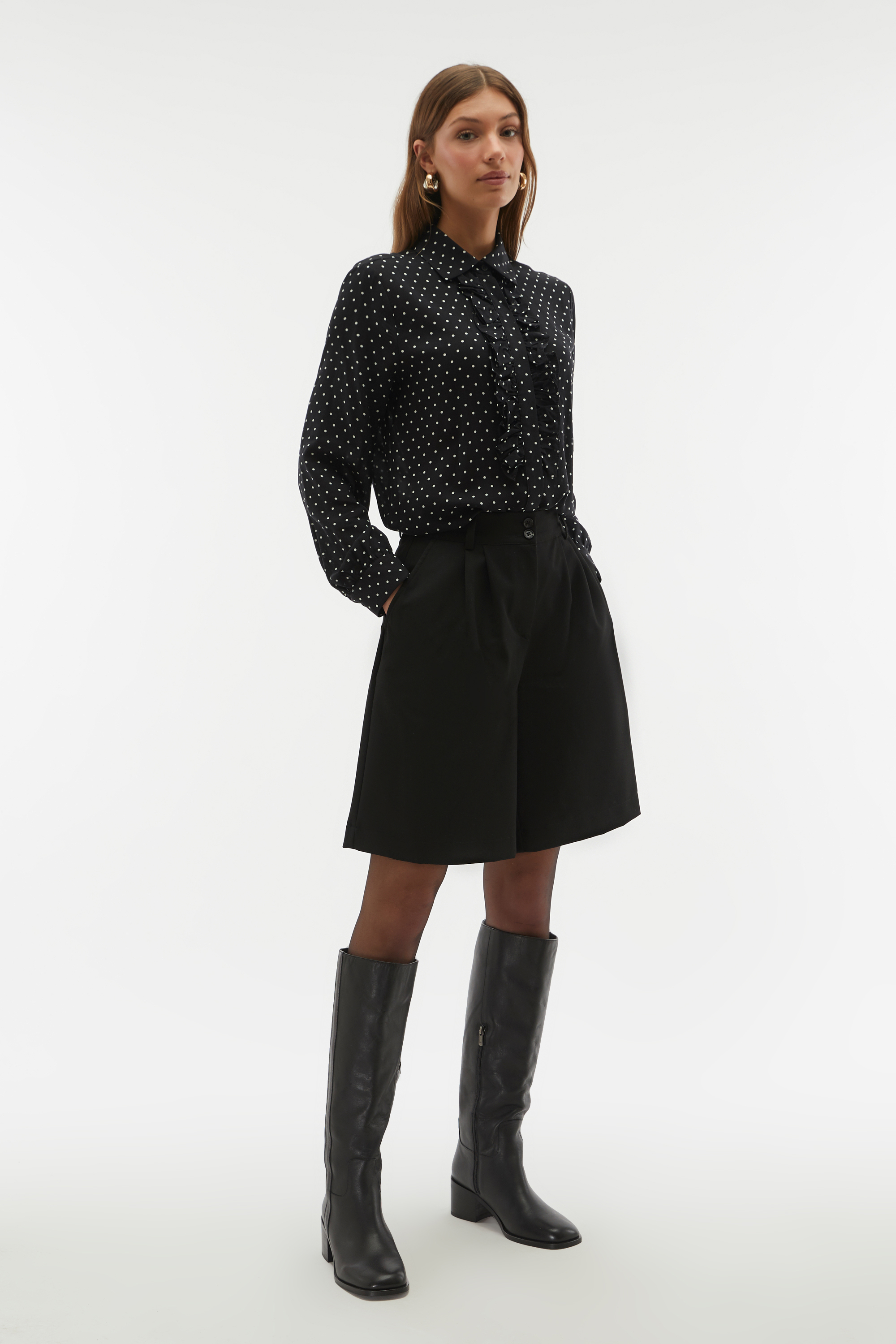 PUANTİYELİ FIRFIRLI SMART GÖMLEK