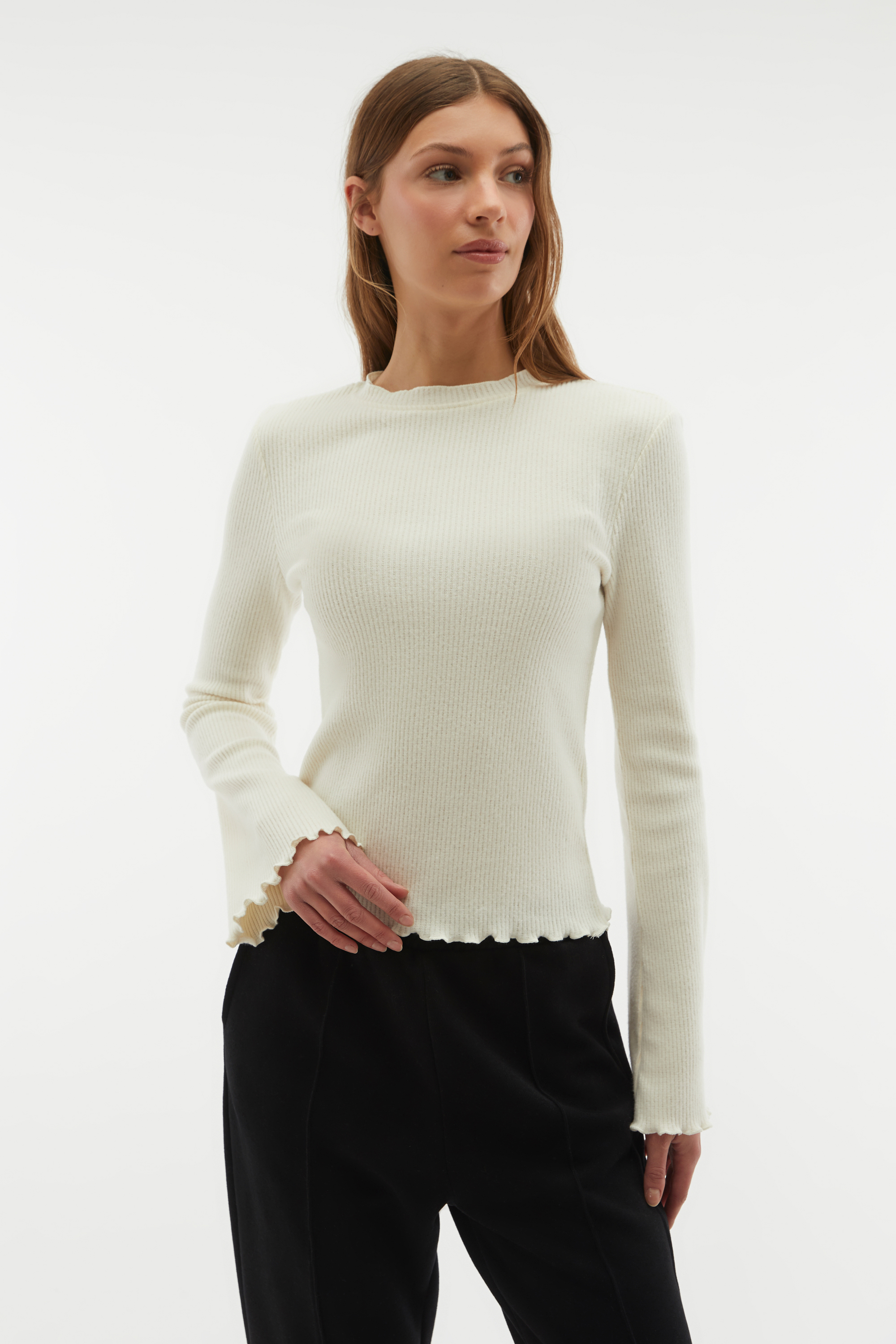 FİTİLLİ DİK YAKA BLUZ