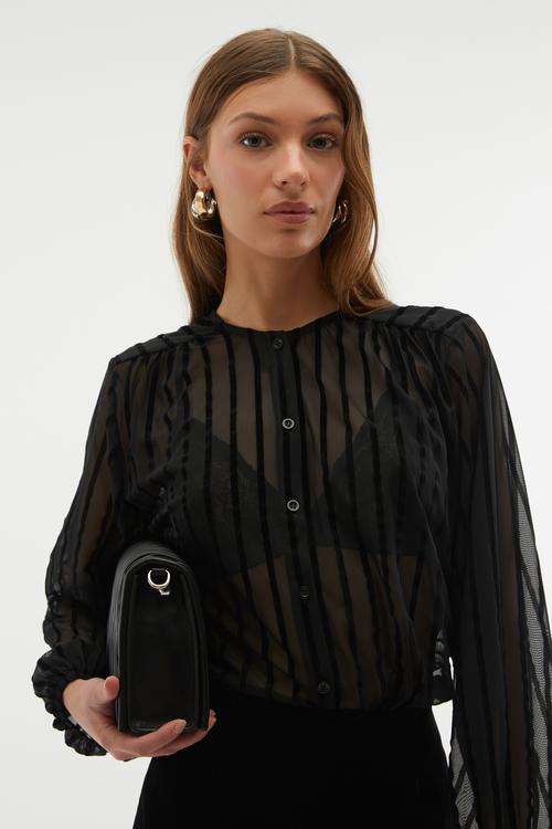  OVERSIZE TÜL SMART GÖMLEK