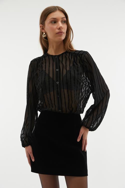  OVERSIZE TÜL SMART GÖMLEK