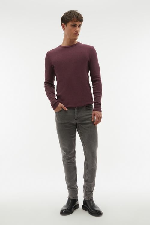 DOKULU BİSİKLET YAKA SWEATSHIRT