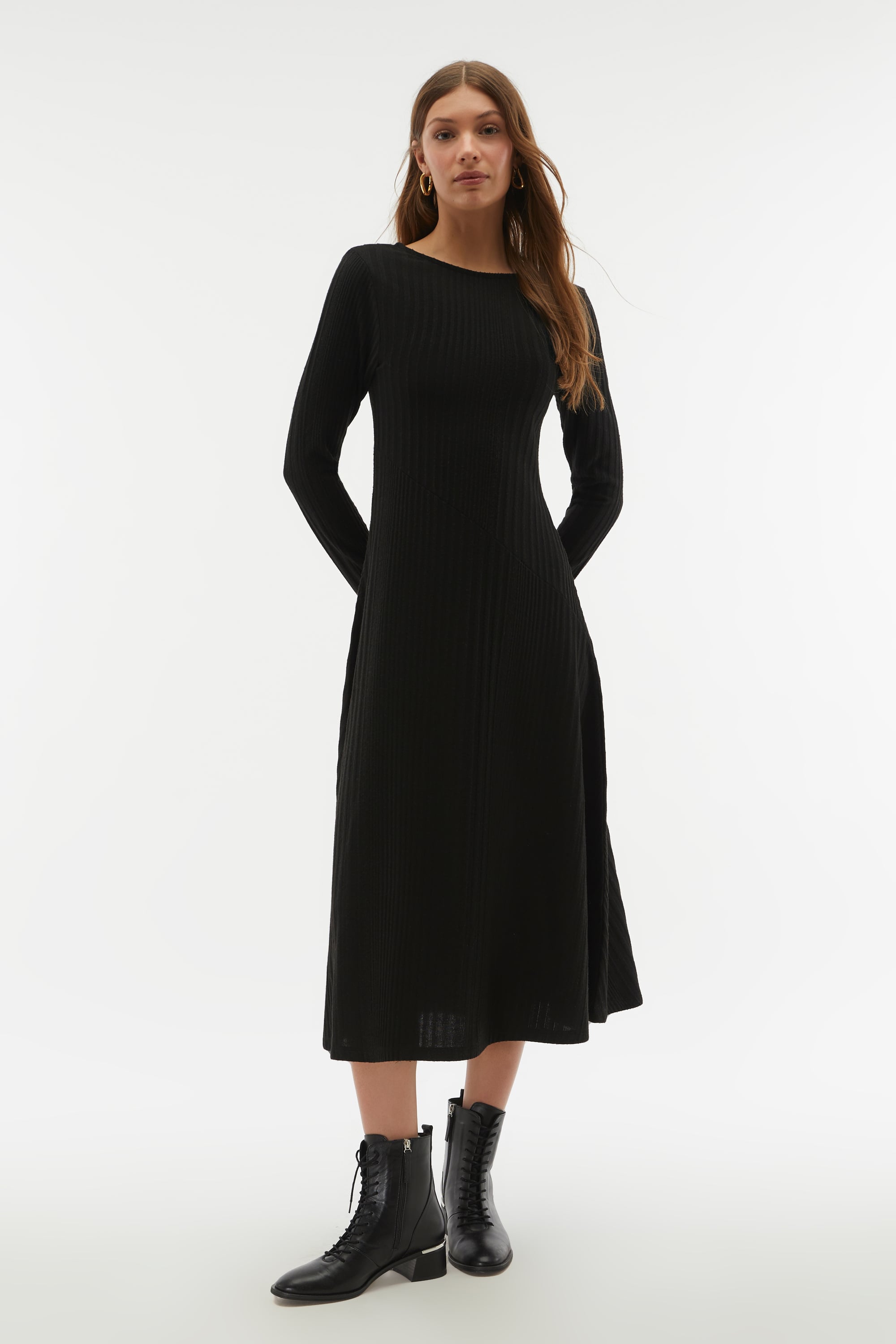 FİTİLLİ KLOŞ MİDİ ELBİSE