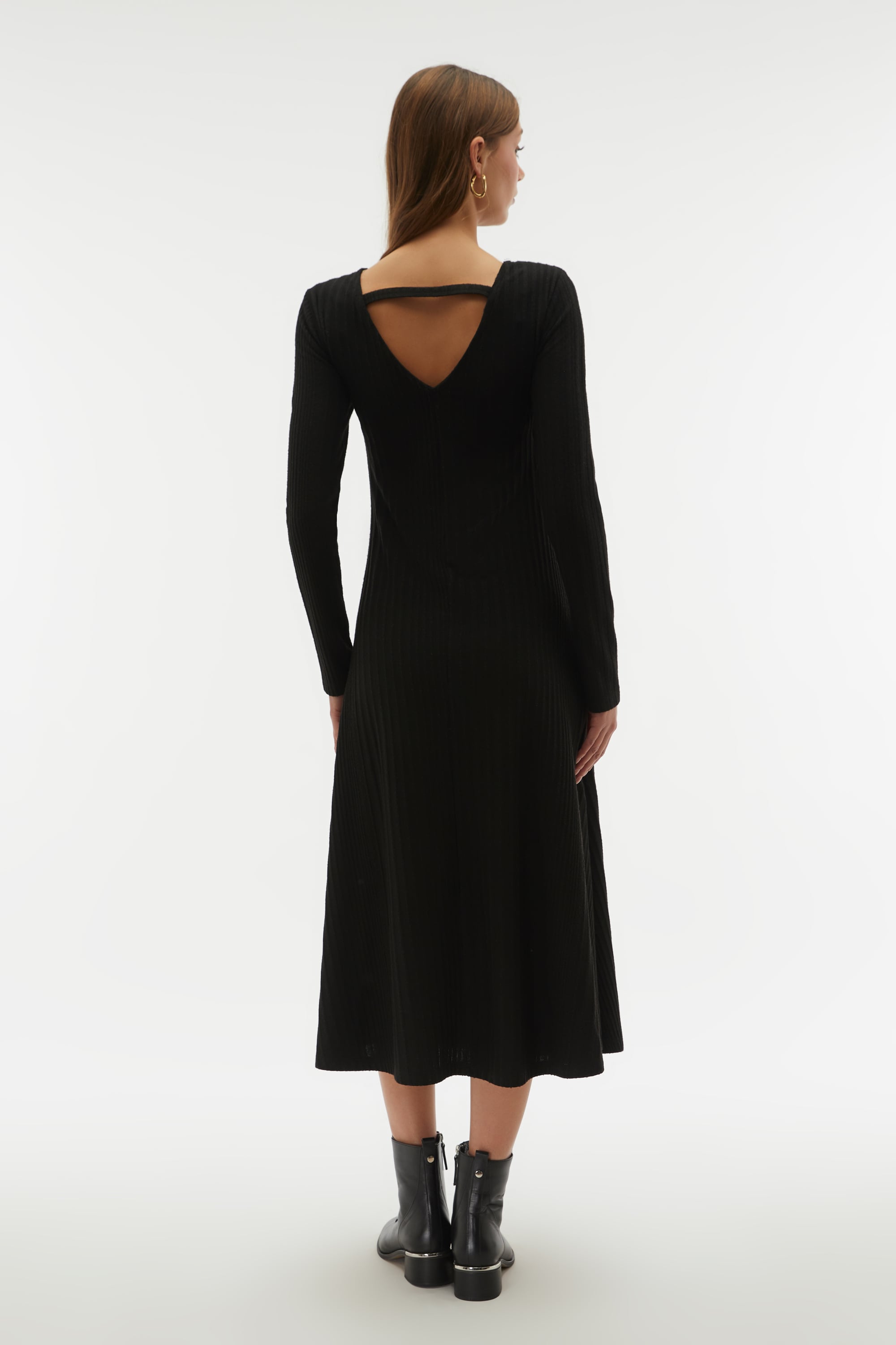 FİTİLLİ KLOŞ MİDİ ELBİSE