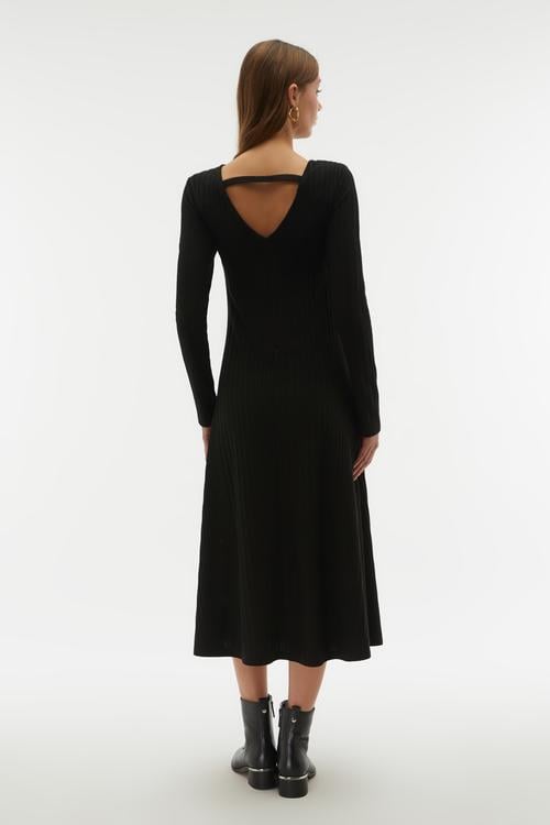 FİTİLLİ KLOŞ MİDİ ELBİSE